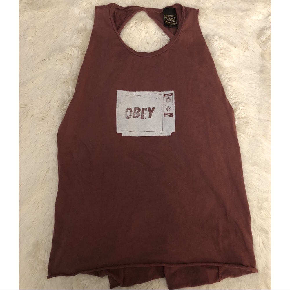 OBEY Hipster Style Twisted Open Back Tank 📺🖤